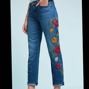 7 For All Mankind Floral Embroidered Jeans